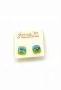 Square Glass Stud Earrings